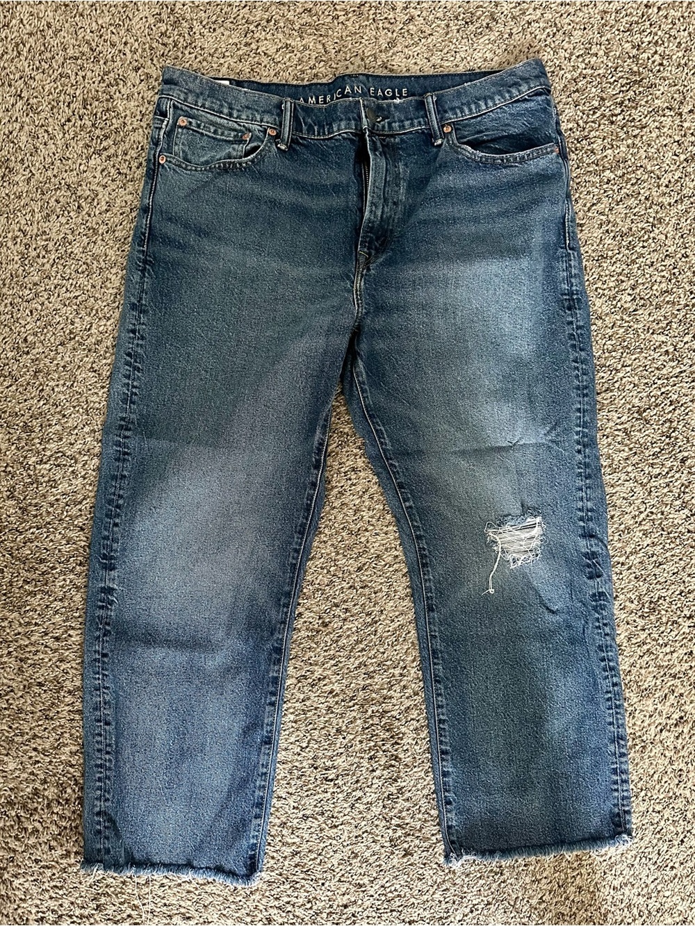American Eagle Outfitters Blue Relaxed Jeans Vintage Distressed
